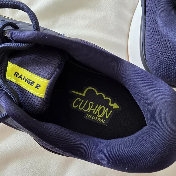 Brooks Men's Navy Blue Knit Running Shoes with Yellow Accents - Picture 4 of 5